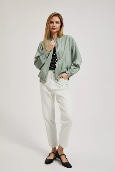 Kurtka bomberka zapinana na zamek oliwkowa