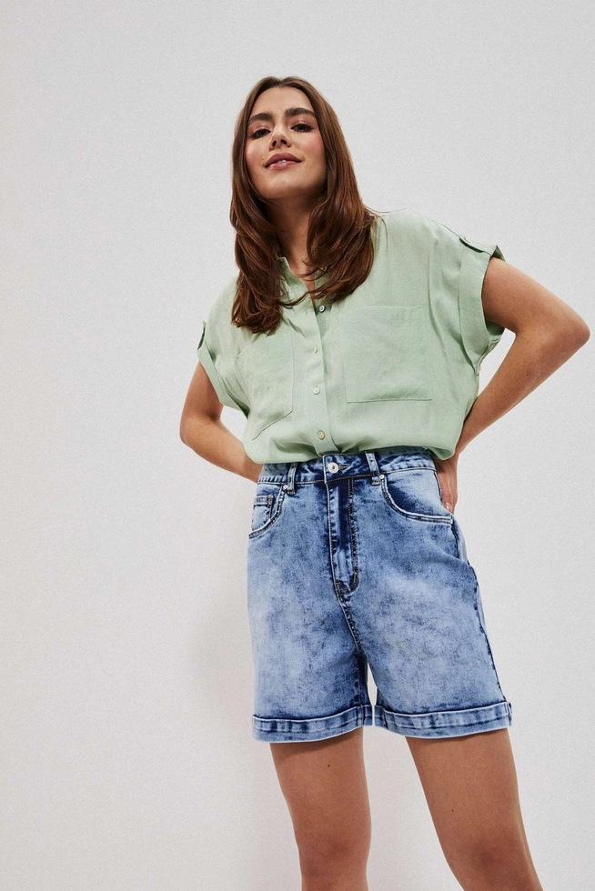 Szorty jeansowe high waist błękitne