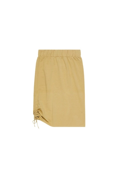 Gładka spódnica ze ściągaczem oliwkowa