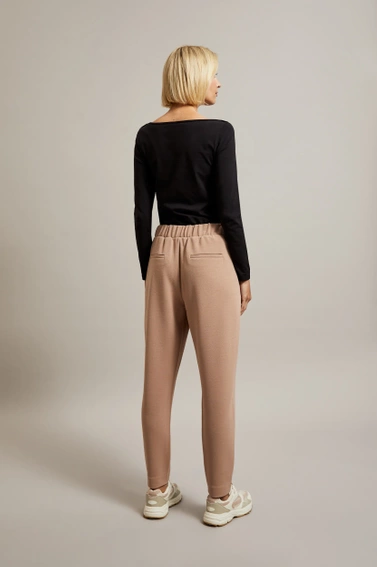 Spodnie z wiązaniem beżowe