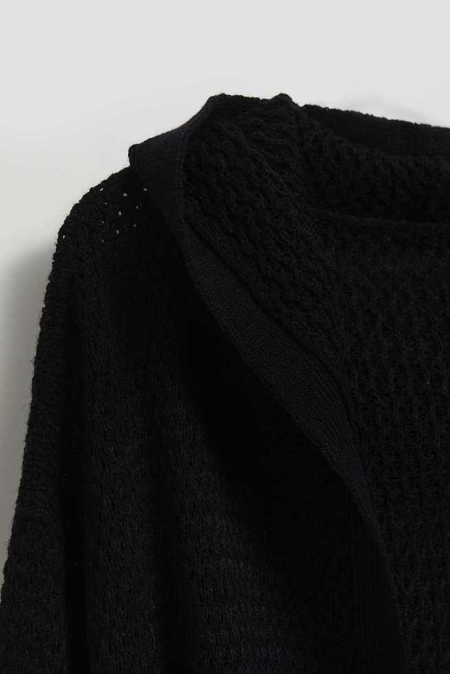 Długi kardigan z kieszeniami czarny