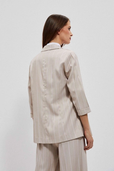 Marynarka w paski piaskowa