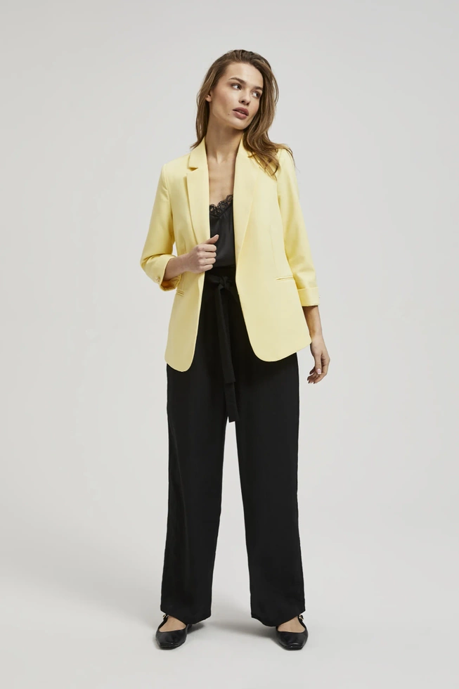 Marynarka z rękawami 3/4 żółta