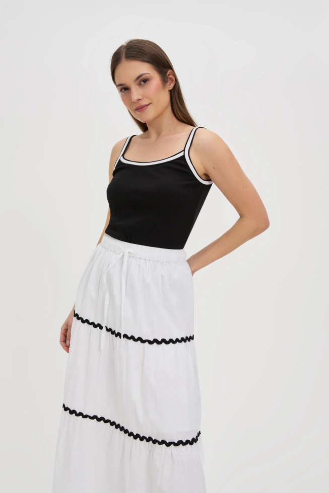 Bawełniany top czarny