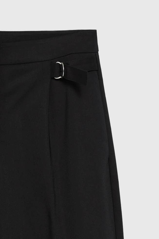 Spodnie z wysokim stanem o długości 7/8 czarne