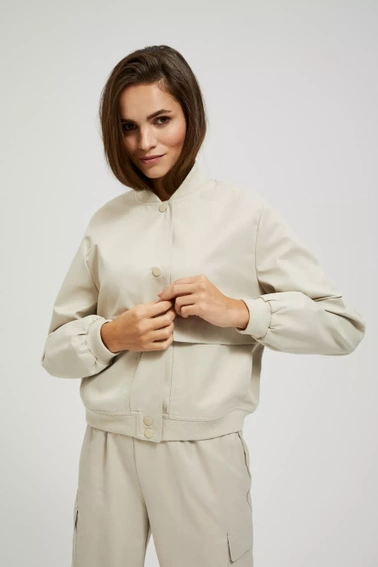 Kurtka bomberka z kieszeniami beżowa