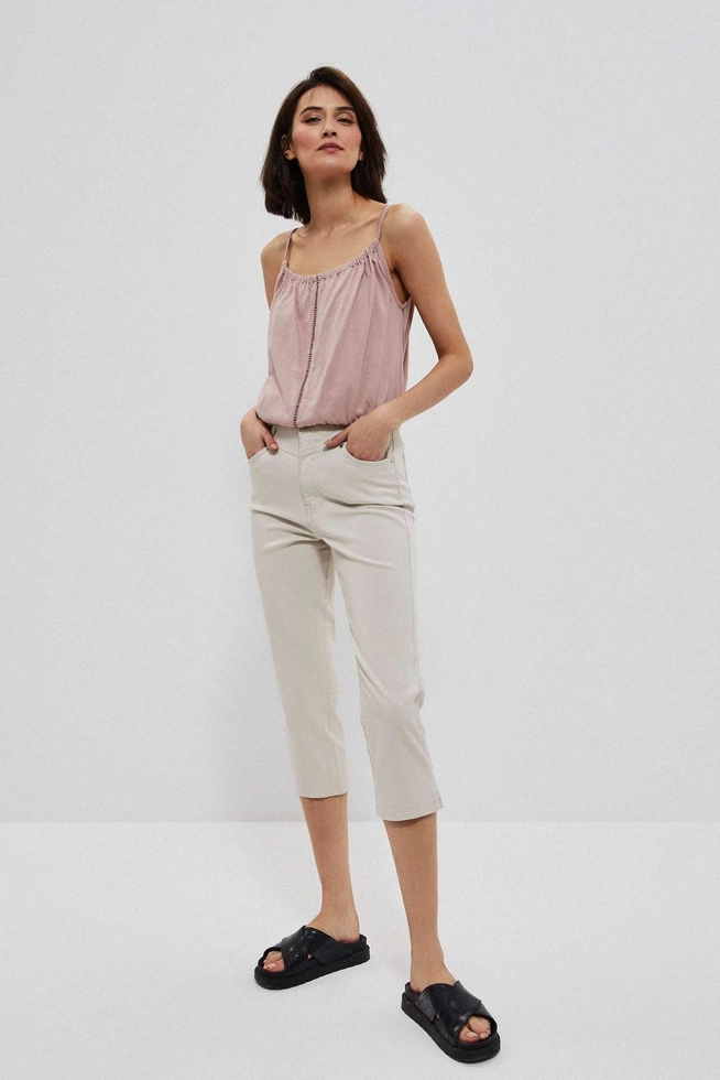 Spodnie rybaczki lyocell piaskowe