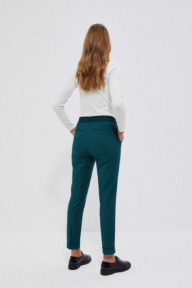 Spodnie z prostą nogawką szmaragdowe
