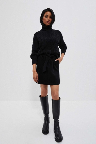 Golf z warkoczowym splotem czarny