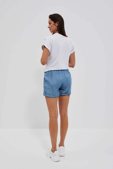 Szorty lyocell ciemnoniebieskie