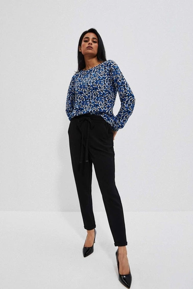 Spodnie z wiązaniem czarne