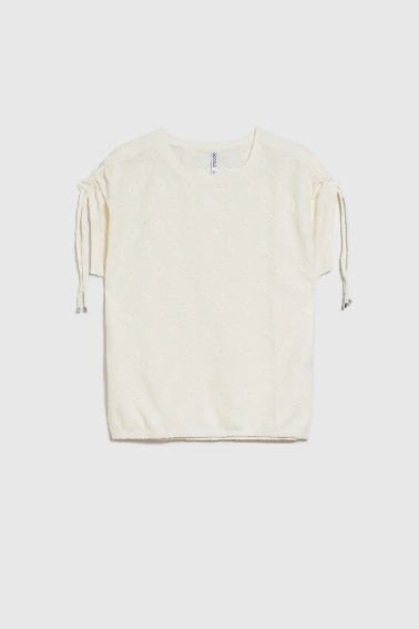 Ażurowa bluzka ecru 