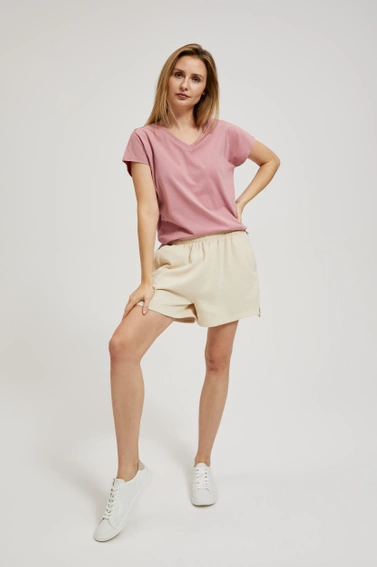 Bluzka z dekoltem w serek różowa