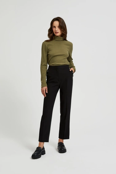 Spodnie z ozdobnymi guzikami na kieszeniach czarne