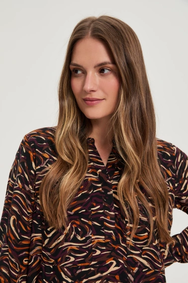 Koszula z wiskozy brązowa 