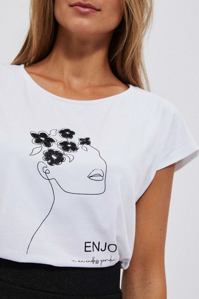 Bluzka z delikatnym printem biała