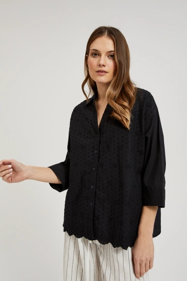 Koszula oversize zapinana na guziki czarna