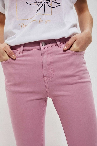 Gładkie spodnie różane