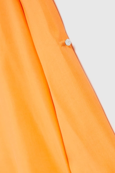 Koszula z dekoltem w serek z guzikami pomarańczowa 