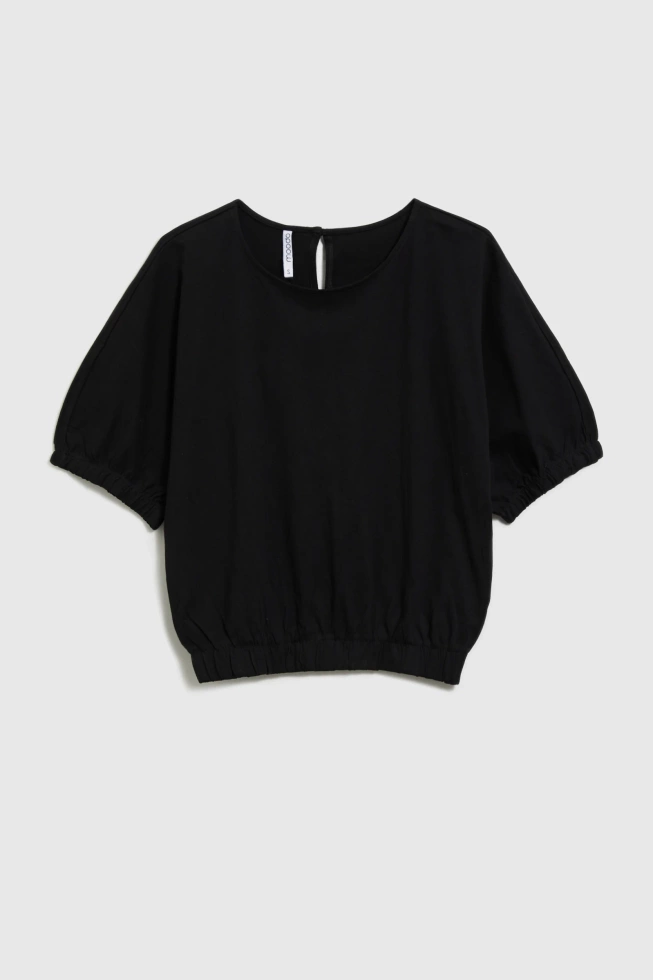 Bluzka z krótkimi rękawami czarna