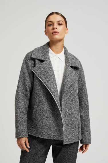 Kurtka zapinana na zamek szara