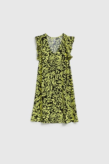 Wzorzysta sukienka o długość przed kolano czarna