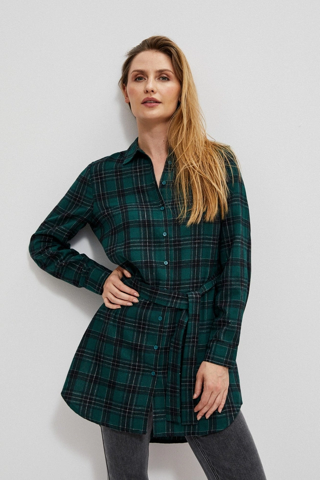 Koszula w kratę szmaragdowa