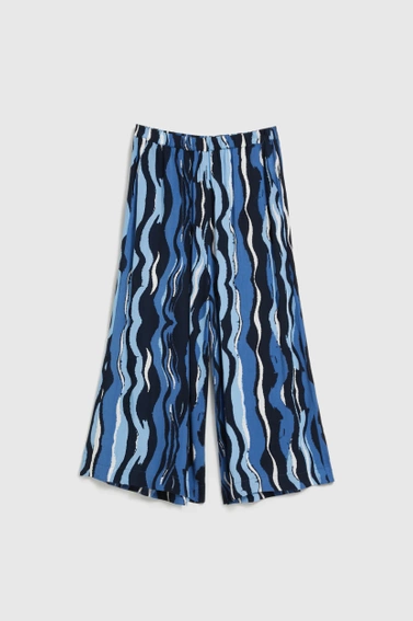 Wzorzyste spodnie kuloty niebieskie