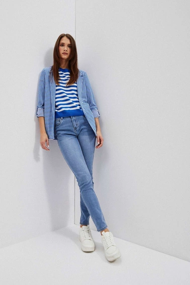 Marynarka w drobną kratę niebieska