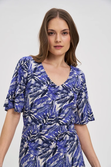 Wiskozowa sukienka midi granatowa