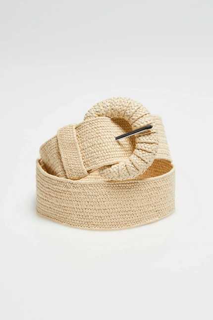 Pasek z klamrą beżowy