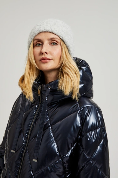 Ciepła czapka z dodatkiem wełny szara