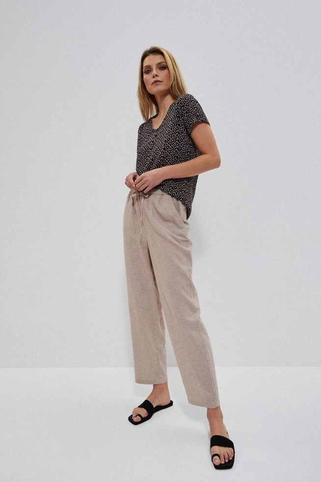 Bluzka koszulowa we wzory czarna