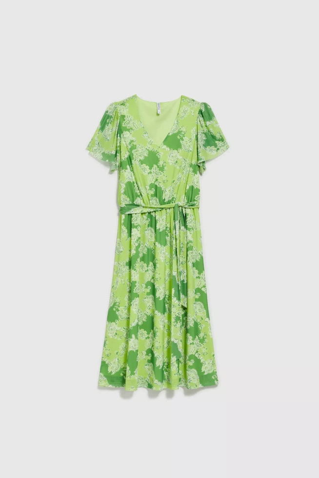 Sukienka w kwiaty zielona