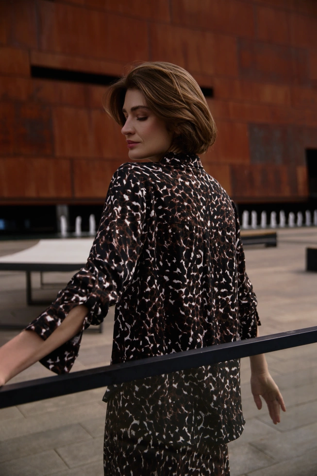 Wiskozowa koszula brązowa