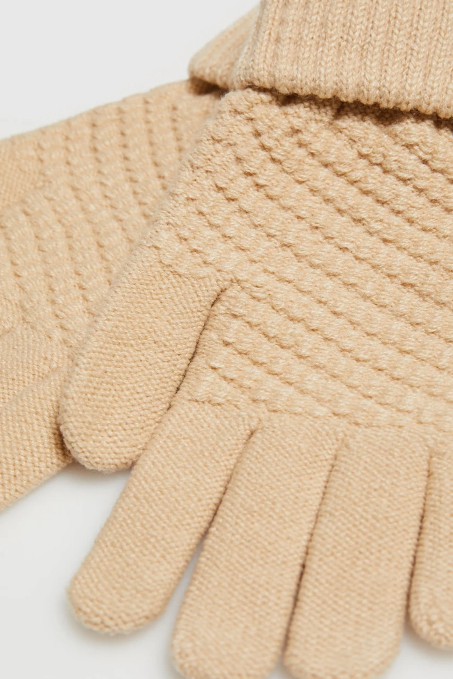 Dzianinowe rękawiczki beżowe