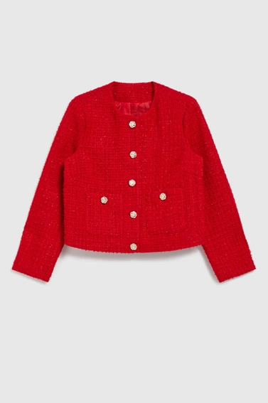 Marynarka z guzikami w kolorze złotym czerwona