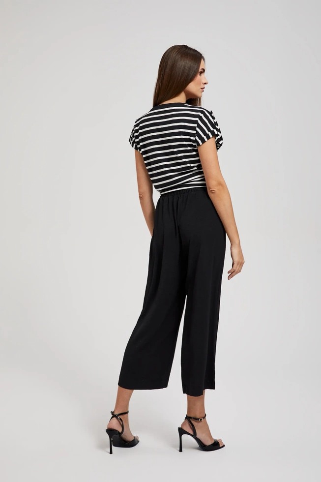 Spodnie kuloty z wiązaniem czarne