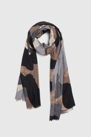 Wzorzysty szal szary