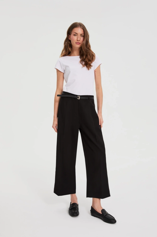 Spodnie z paskiem czarne