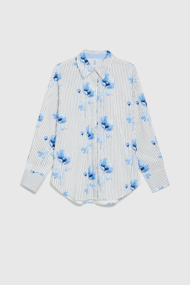 Koszula w kwiaty biała