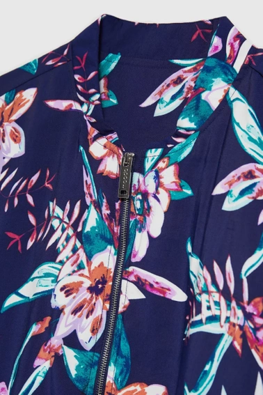 Bomberka z kwiatowym printem granatowa