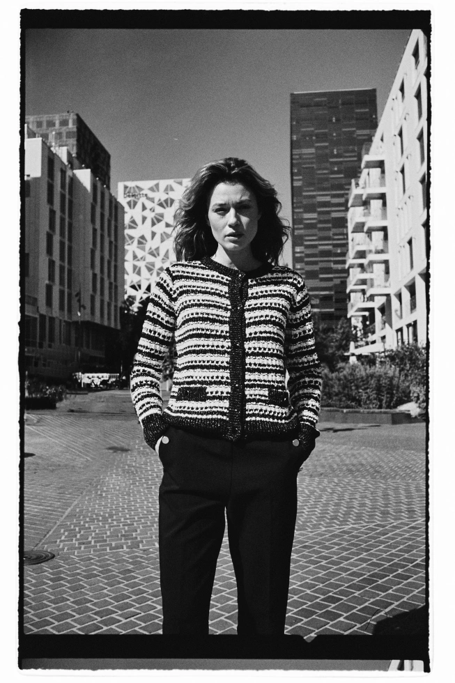 Kardigan w paski czarny