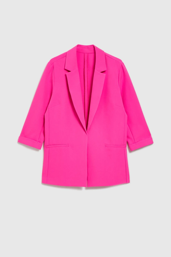 Marynarka z rękawami 3/4 różowa