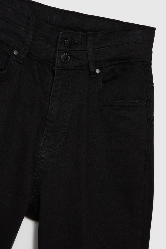 Gładkie jeansy rurki czarne