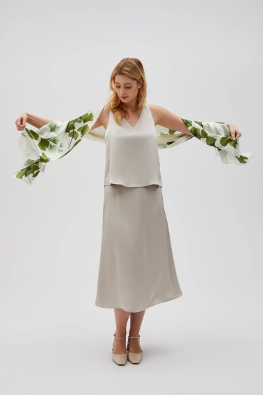 Szalik z nadrukiem zielony