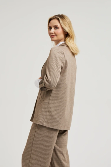 Marynarka z podwijanymi rękawami beżowa 