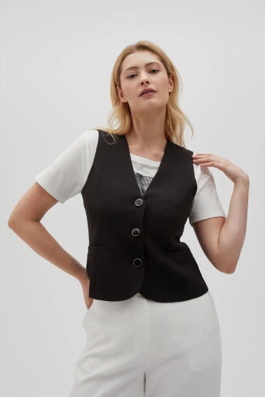 Garniturowa kamizelka czarna