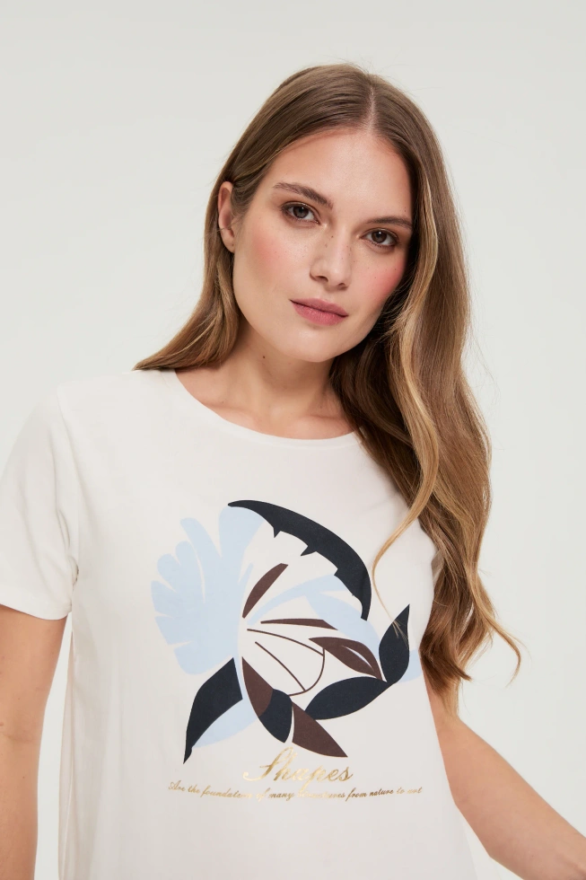 Bluzka z nadrukiem biała