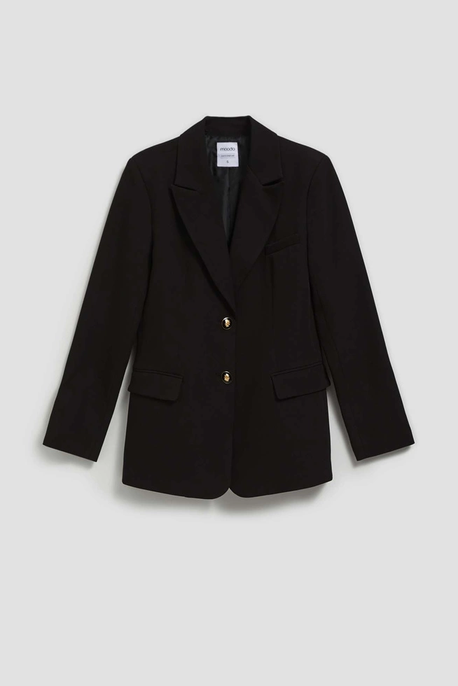 Jednorzędowa marynarka czarna